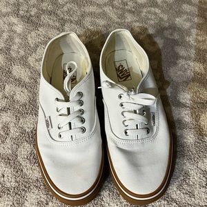 Van’s canvas white lace up sneakers, mens, never worn,